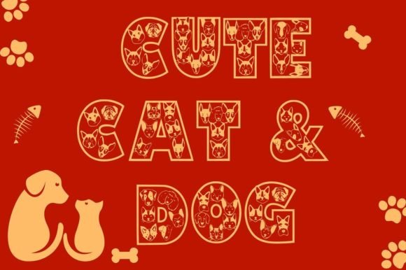 Cute Cat Dog Font