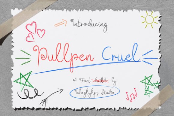 Pullpen Cruel: A Cute Handwritten Font for Creative Projects